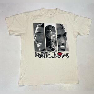 Poetic Justice 2pac Tupac Shakur Movie Graphic T-shirt Women Medium Cream